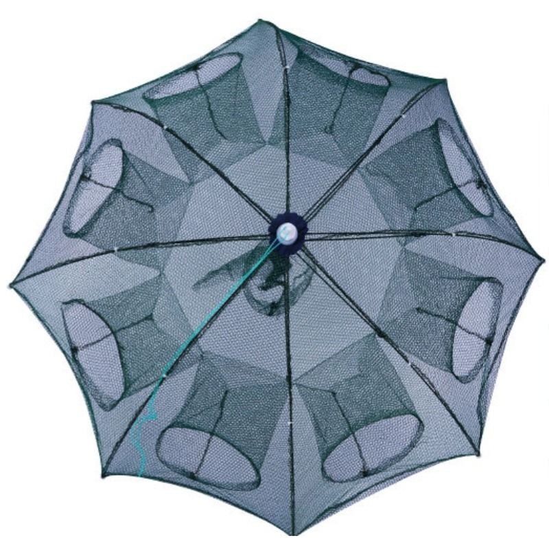 Armadilha Covo Peixe Isca Viva Avicii Express® Lambaris Camarões 90x90cm/ peixes com 8 entradas Rede Retrátil
