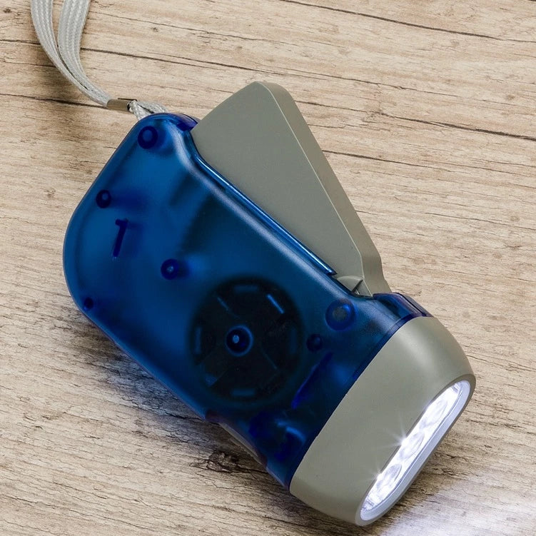 Lanterna De Dinamo com 3 leds funciona pressionando recarregavel Não Usa Pilhas