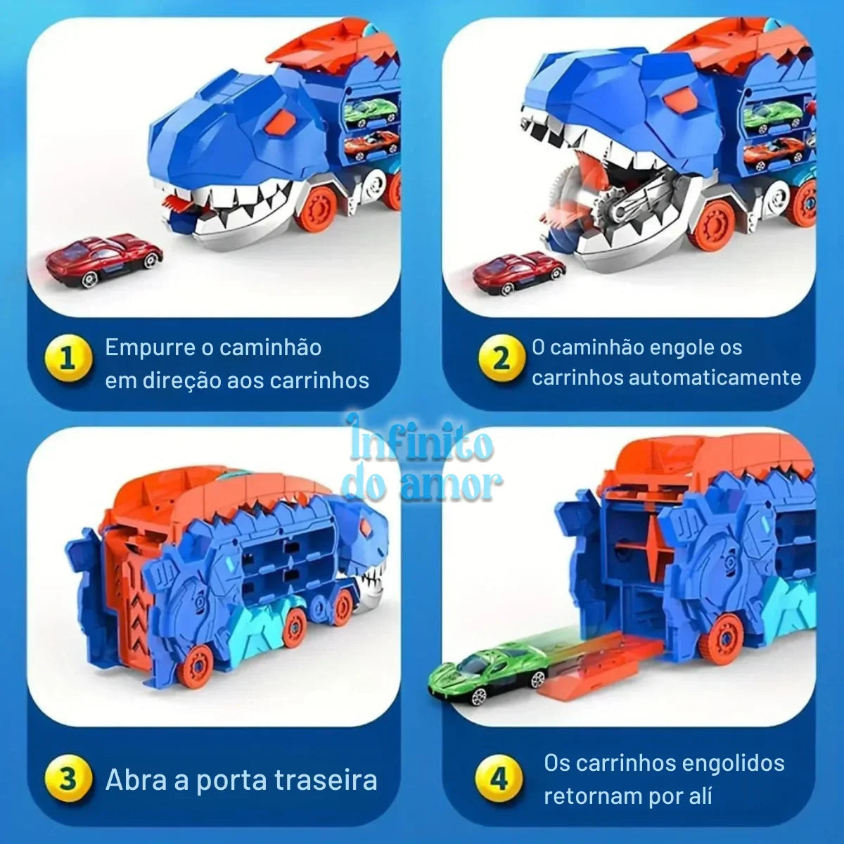 Caminhão Dinossauro Papa Carrinho 3 em 1 Avicii Express®