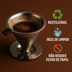 Coador com Filtro de Café Reutilizável