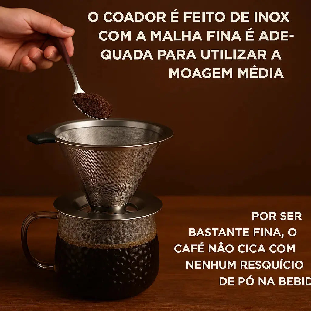 Coador com Filtro de Café Reutilizável