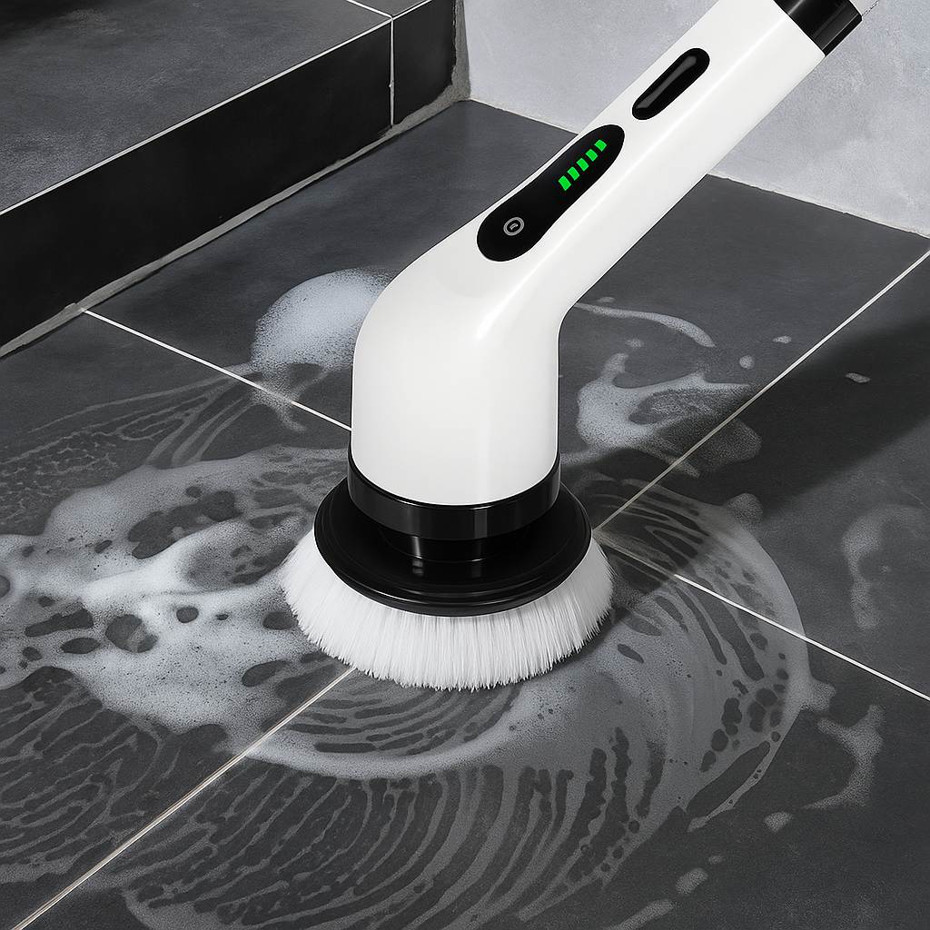 Escova Elétrica Avicii Express® para Limpeza Profunda + 7 Esfregões + Cabo Extensor