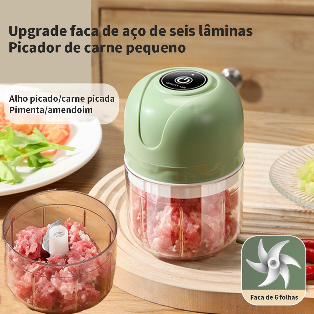 Mini Processador Triturador Sem Fio Elétrico De Alimentos Para Legumes Alho Gengibre 250ML