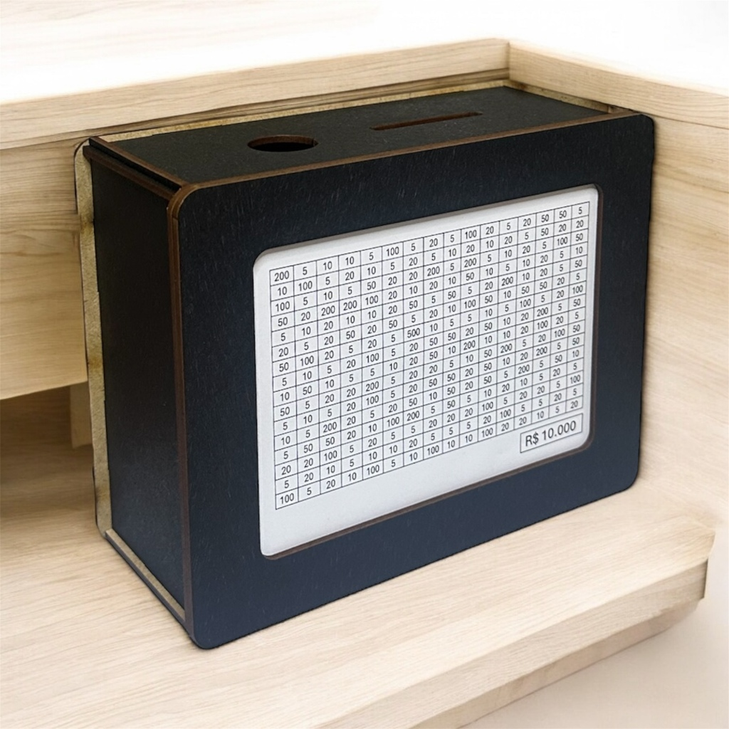 Kit 2 Cofres Woodbox MDF Marrom Desafio Japones 1000 5000 10000