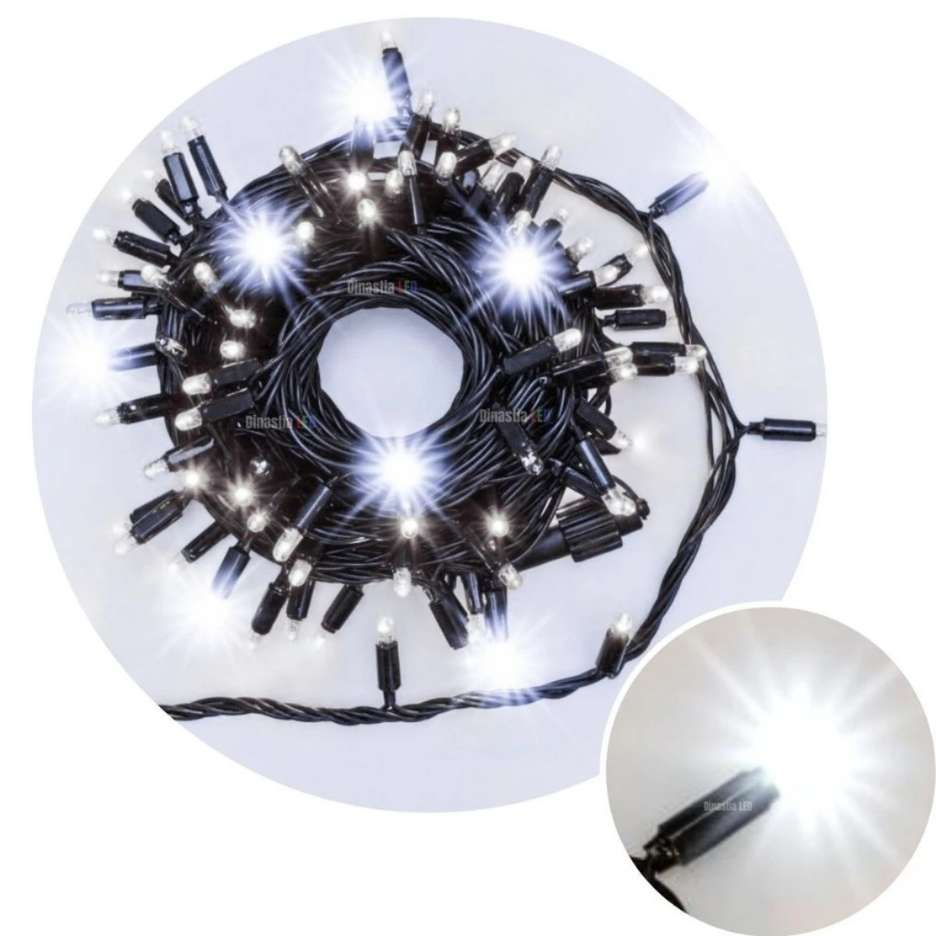 Cordão Pisca Pisca Strobo  Avicii Express® 10 metros Luz Branco Quente ou Branco Frio 100 LEDs Fio Verde C/ Emenda