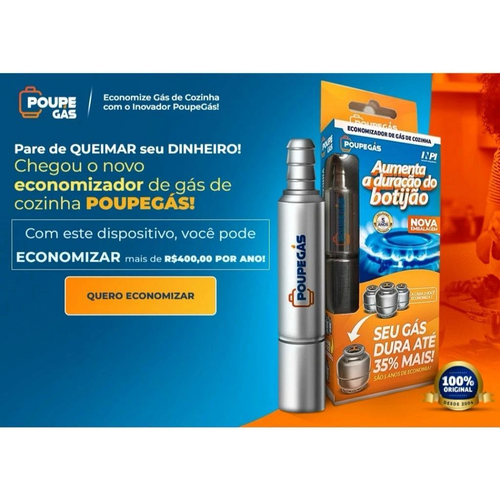 Economizador De Gás GLP Para Fogão Residencial Economia de 35% Por Botijão - PoupeGás