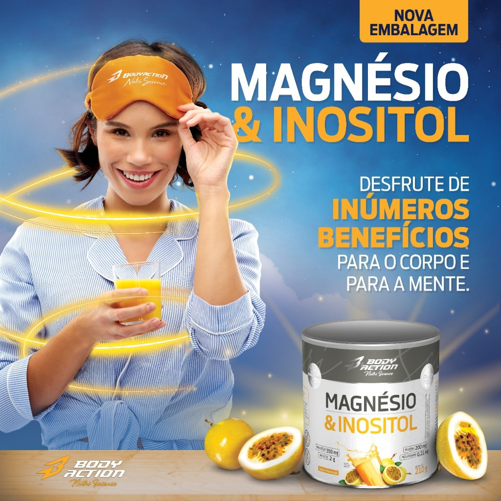 Suplemento Magnésio e Inositol 210g Bodyaction