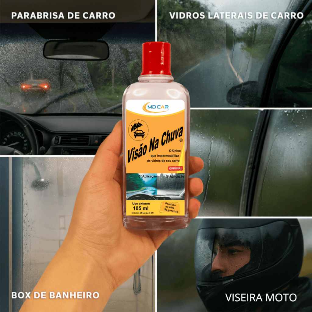 Cristalizador de Vidros MD Car 105ml – Repelente de Água | Visão na Chuva | Hidrorepelente Premium
