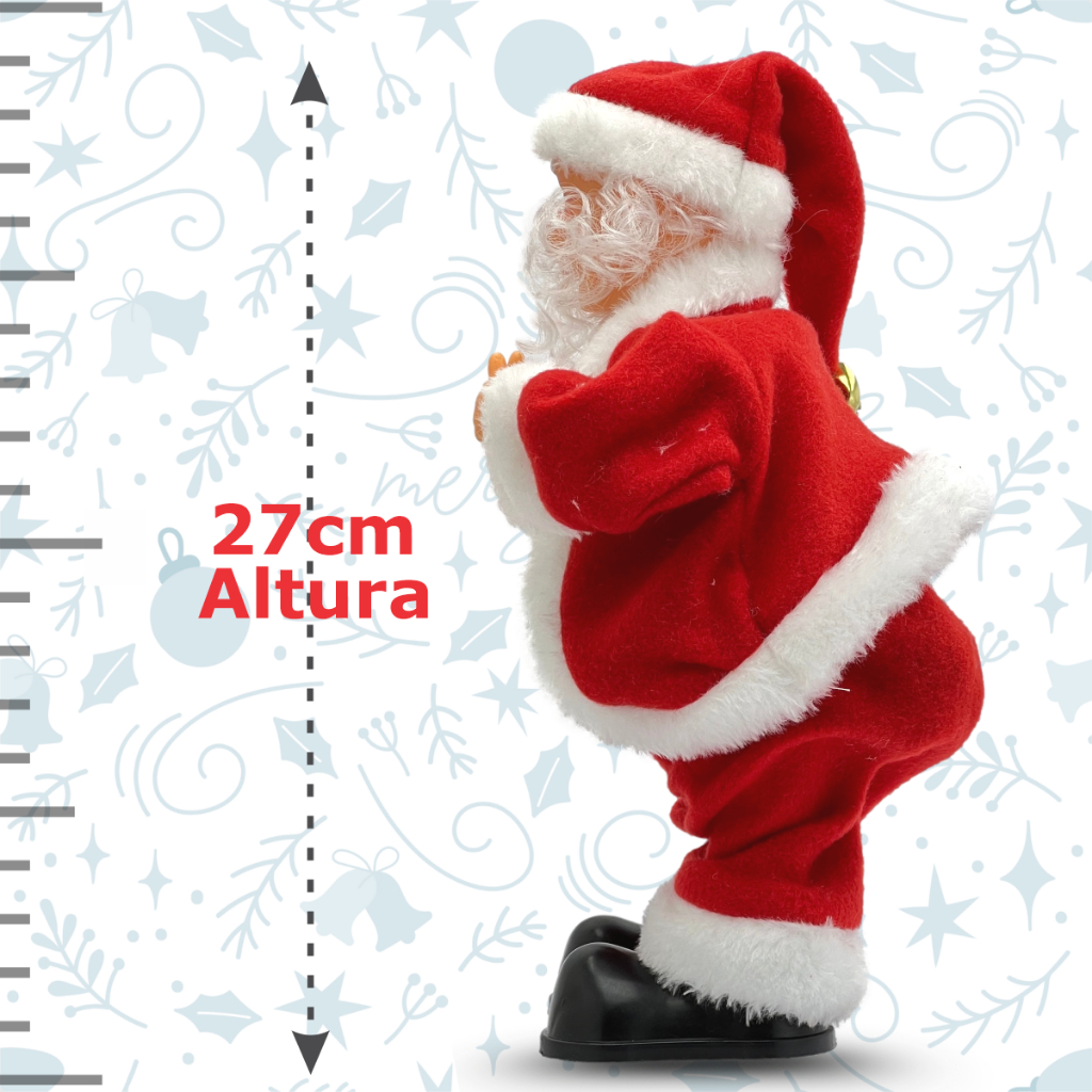 Boneco Papai Noel Dançarino Mexe Bumbum Musical Com Luzes Led Decoração Natal