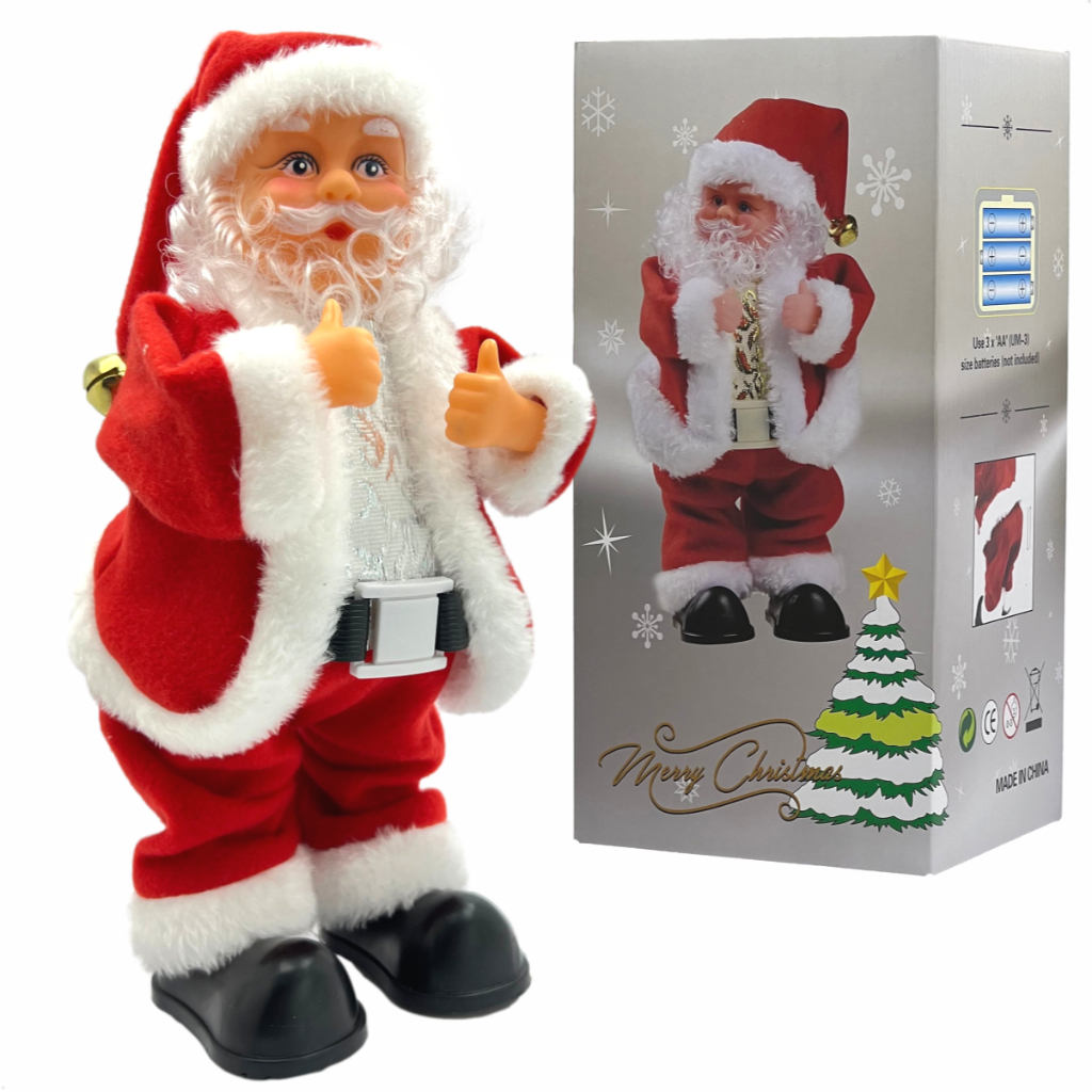 Boneco Papai Noel Dançarino Mexe Bumbum Musical Com Luzes Led Decoração Natal