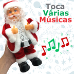 Boneco Papai Noel Dançarino Mexe Bumbum Musical Com Luzes Led Decoração Natal
