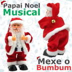 Boneco Papai Noel Dançarino Mexe Bumbum Musical Com Luzes Led Decoração Natal