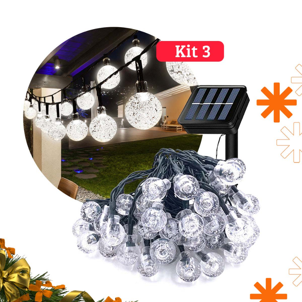 Pisca Pisca  Avicii Express® Varal Lâmpadas Solar 30 Led Enfeites de Natal 5m Cordão Luzes Externo Decoração Jardim Bolinha Iluminação