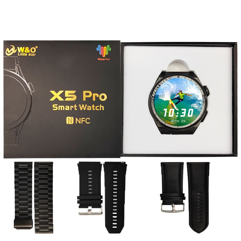 ‌Novo X5 PRO MAX SmartWatch Avicii Express® : Chamada Bluetooth, À Prova de Água, Compatível Android e iOS, Design Redondo‌