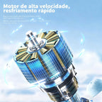 Mini Ventilador Portátil Turbo 100 níveis Vento Forte com Cooler e Display LED