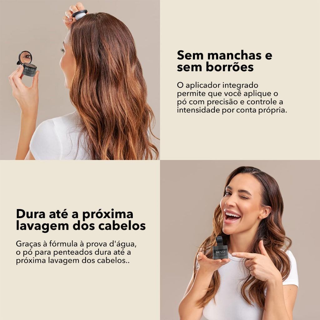 Pó De Retoque Capilar Sombra À Prova D'água Linha Capilar Cobertura Instantânea De Raiz
