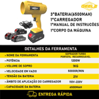 Soprador de folhas elétrico  baterias bivolt 50000rpm 1200W HigherPower  Avicii Express®