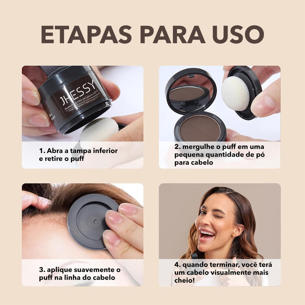 Pó De Retoque Capilar Sombra À Prova D'água Linha Capilar Cobertura Instantânea De Raiz