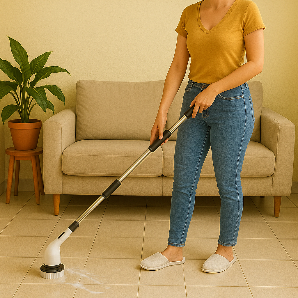 Escova Elétrica Avicii Express® para Limpeza Profunda + 7 Esfregões + Cabo Extensor