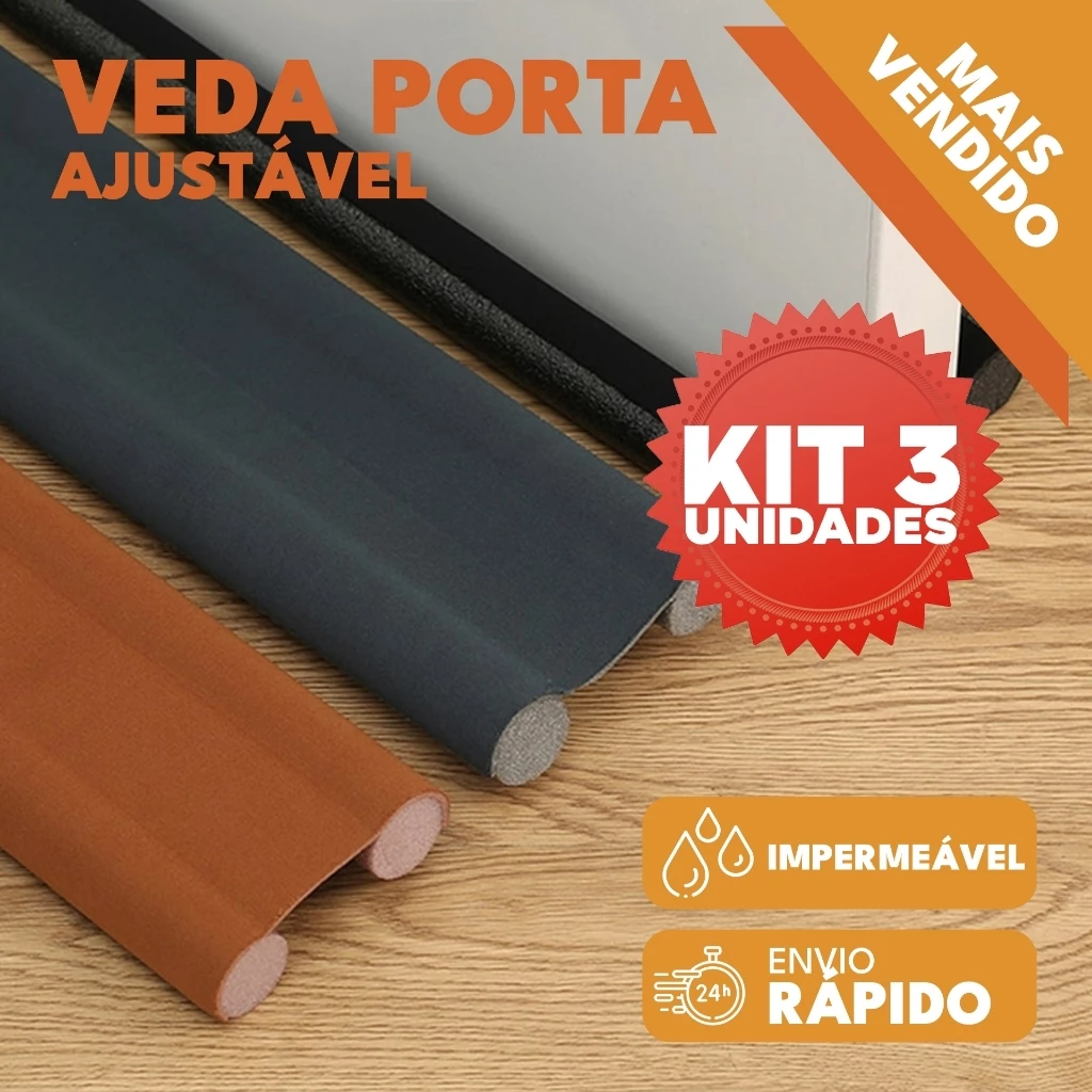kit 3 veda Porta Ajustável  para Porta Ajustável Impermeável 80 cm Avicii Express®