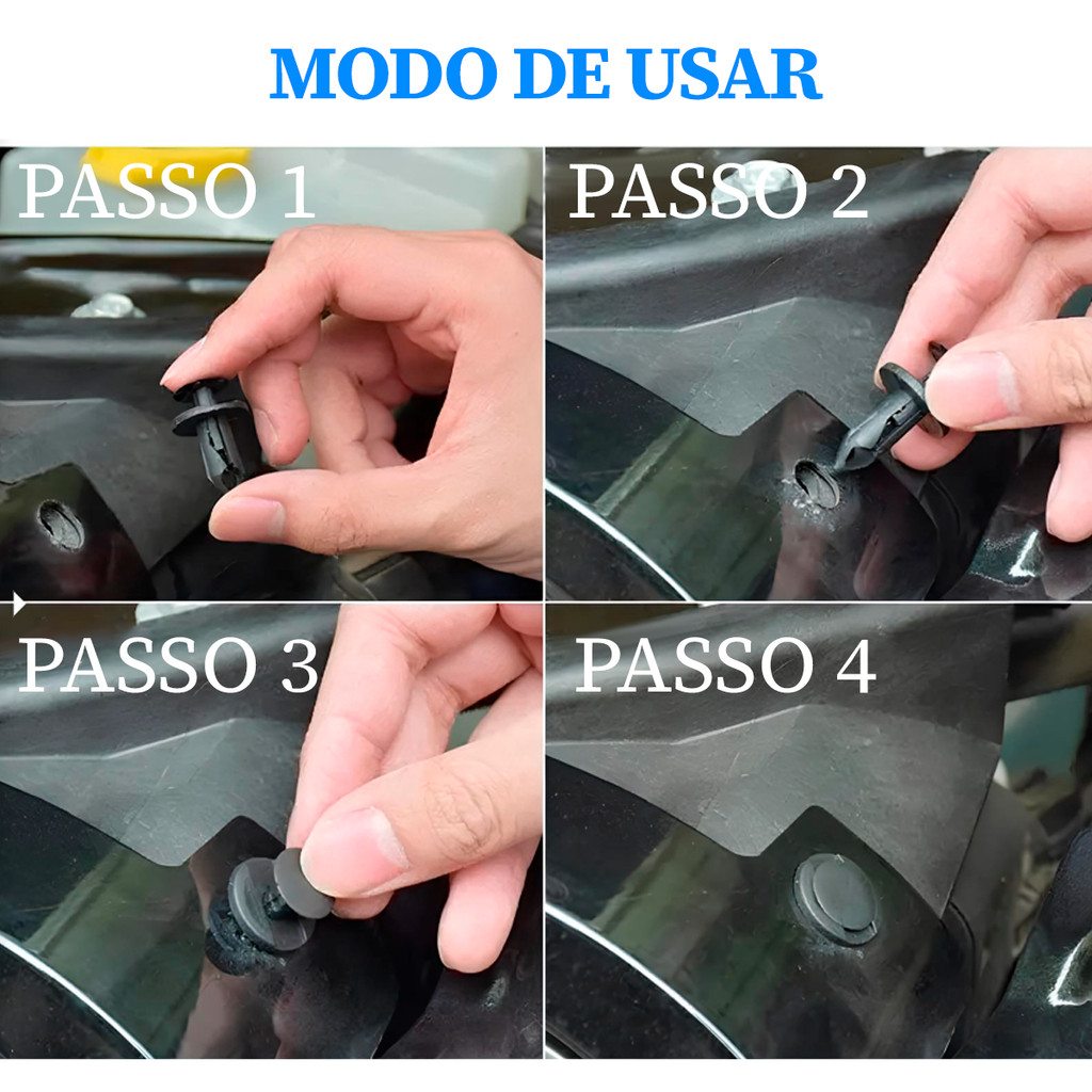 Kit 100 150 800 Presilhas Grampos Fixadores Carro Veiculo Parabarro Escolha a Quantidade!