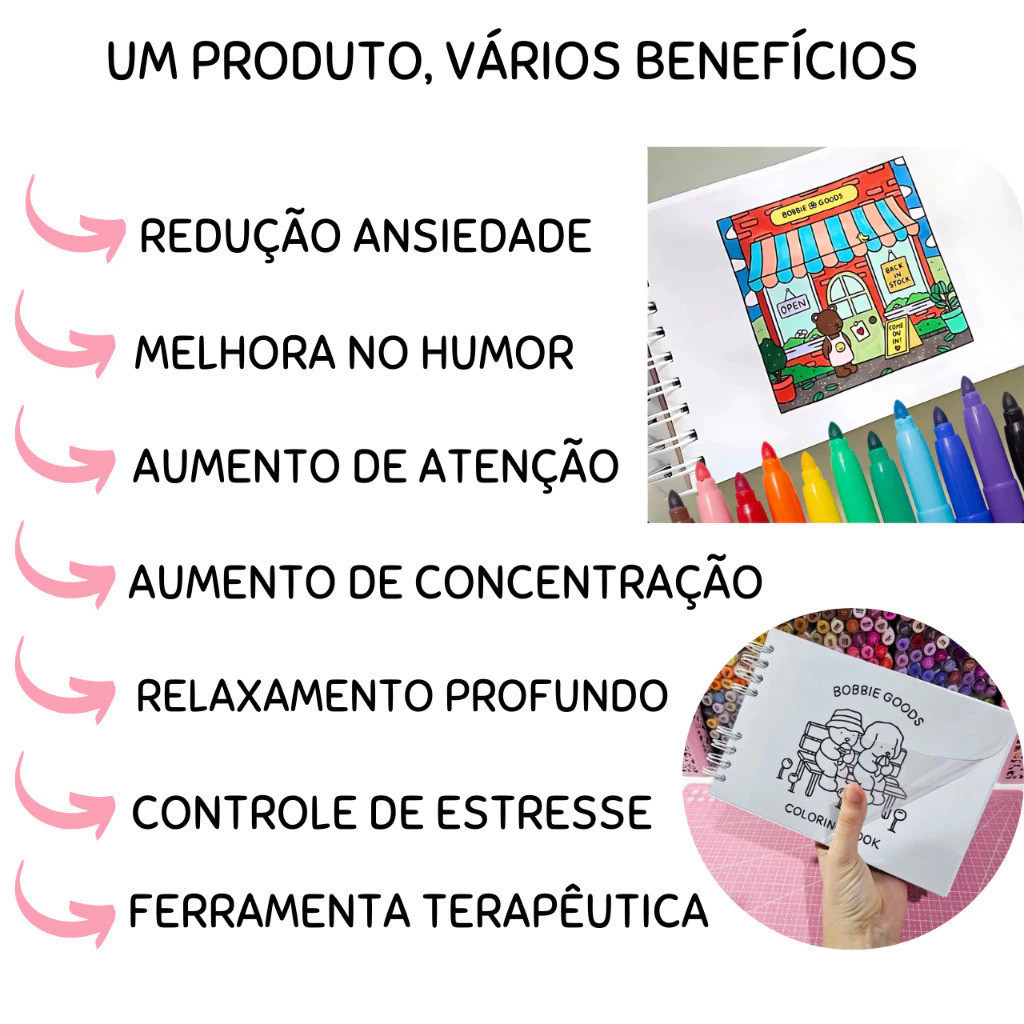 Kit De Livro Para Colorir De Capa Dura 50 Páginas + 24/36/60/80 Cores Caneta Marcadora De Ponta Dupla