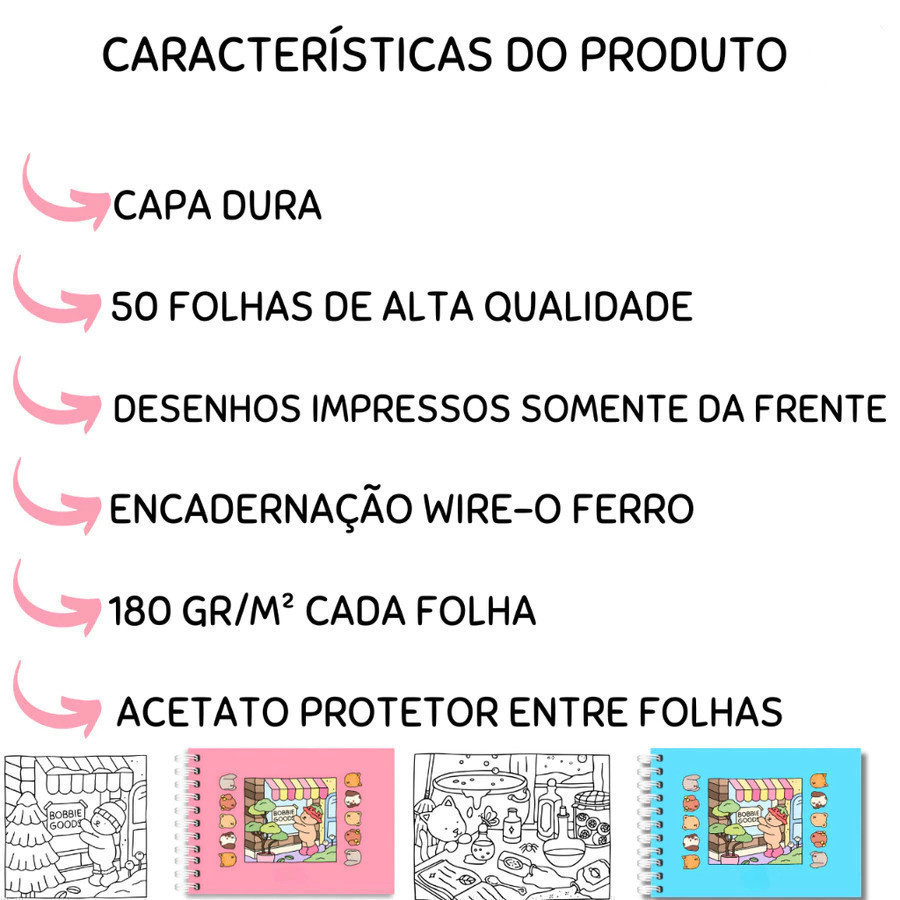 Kit De Livro Para Colorir De Capa Dura 50 Páginas + 24/36/60/80 Cores Caneta Marcadora De Ponta Dupla