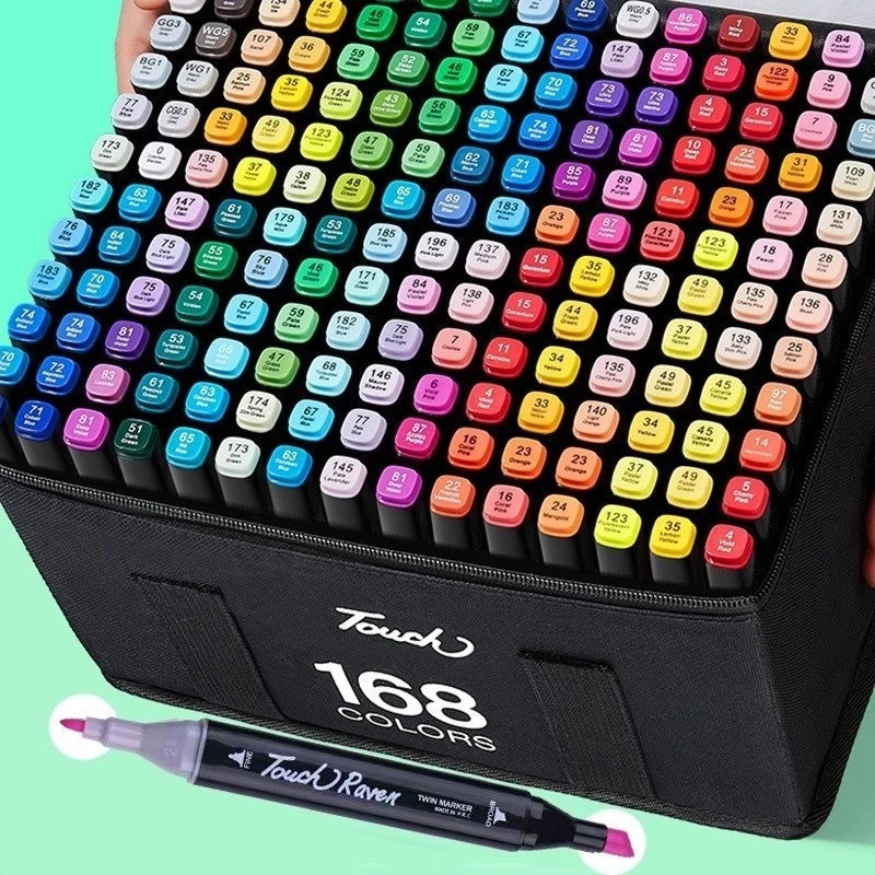 Kit De Livro Para Colorir De Capa Dura 50 Páginas + 24/36/60/80 Cores Caneta Marcadora De Ponta Dupla