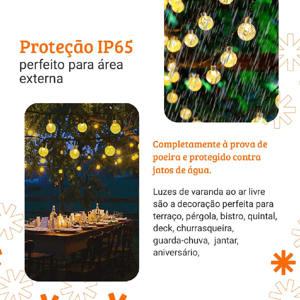 Pisca Pisca Varal Lâmpadas Solar 30 Led Enfeites de Natal 5m Cordão Luzes Externo Decoração Jardim Bolinha Iluminação