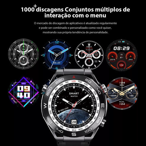 ‌Novo X5 PRO MAX SmartWatch: Chamada Bluetooth, À Prova de Água, Compatível Android e iOS, Design Redondo‌