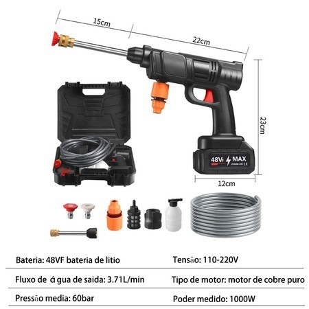 Combo Lava a Jato Portátil + Aspirador de Pó Mini – Limpeza Rápida e Prática para Carros
