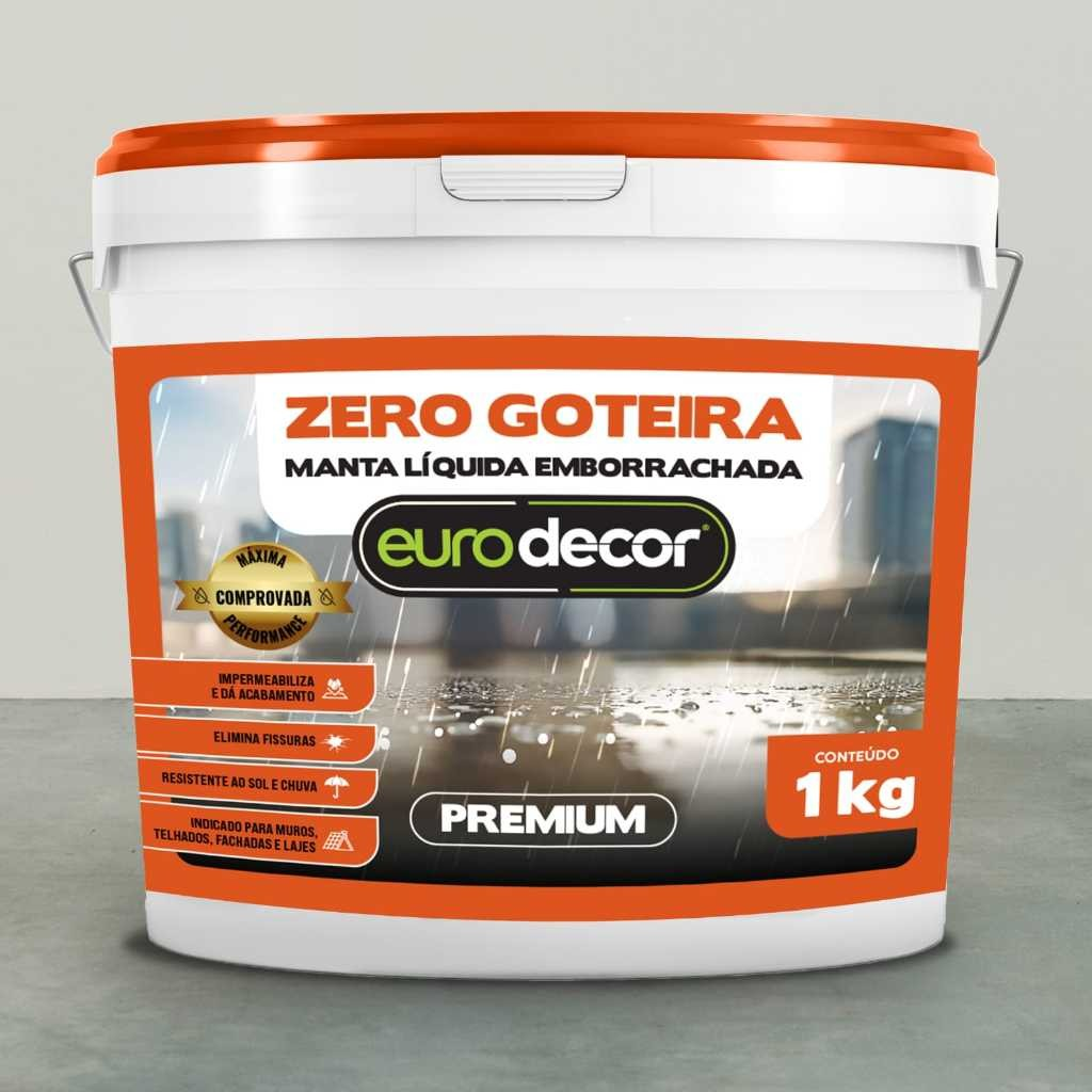 Manta Liquida Emborrachada Premium 3.6KG Impermeabilizante Para Lajes Telhados Fachadas 1KG Ou 3.6KG