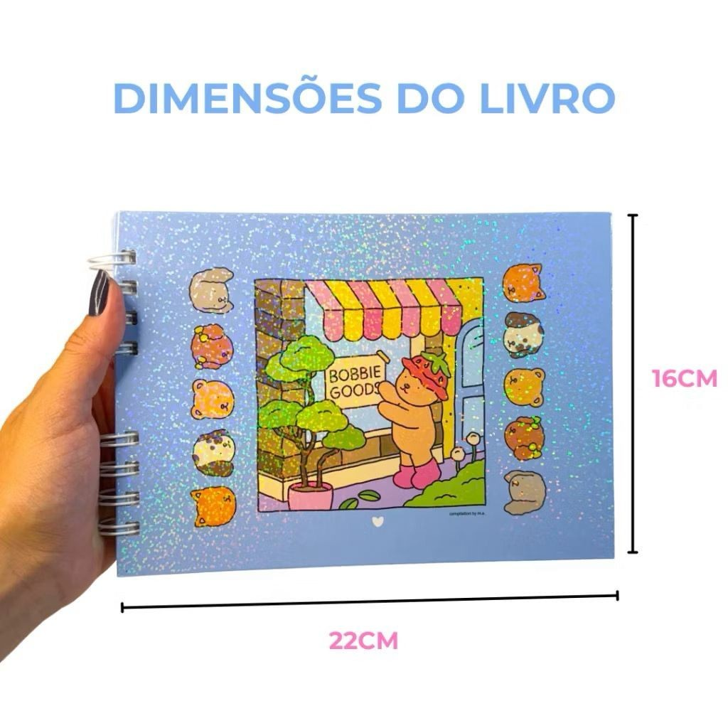 Kit Livro De Colorir Capa Dura 50 Páginas + Kit 12/24/36 Cores Caneta Marcadora Com Ponta Dupla