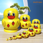 Bonecas De Nidificação MONSA , Brinquedos De Boneca Matryoshka De Pato Amarelo , Bonecos De Empilhamento De 10 Camadas D
