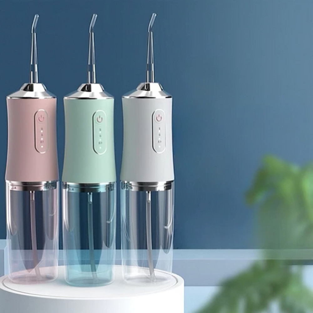 Irrigador Bucal USB Multifuncional 3 em 1 Jato Água Fio Dental Limpador Dentes
