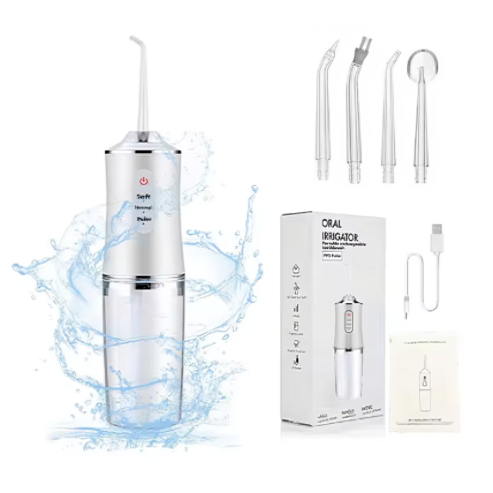 Irrigador Bucal USB Multifuncional 3 em 1   Avicii Express® Jato Água Fio Dental Limpador Dentes