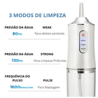 Irrigador Bucal USB Multifuncional 3 em 1 Jato Água Fio Dental Limpador Dentes