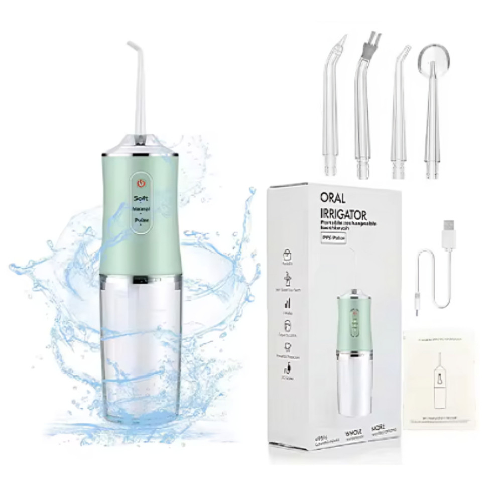 Irrigador Bucal USB Multifuncional 3 em 1   Avicii Express® Jato Água Fio Dental Limpador Dentes