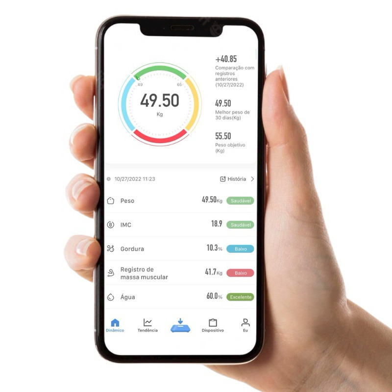 Balança Corporal Bioimpedância Profissional Bluetooth até 180kg