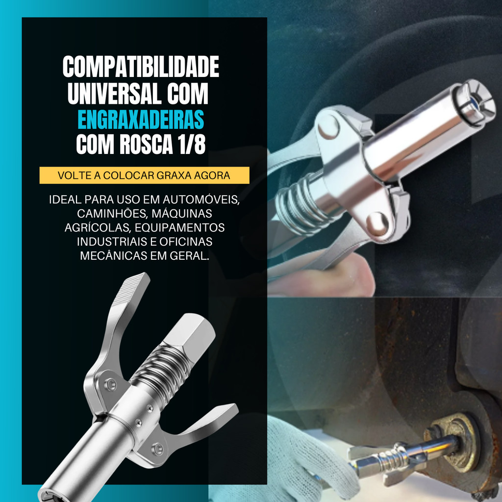 Acoplador De Pistola De Graxa 10000 PSI , Bico Lubrificante Fácil Para Manutenção De Automóveis