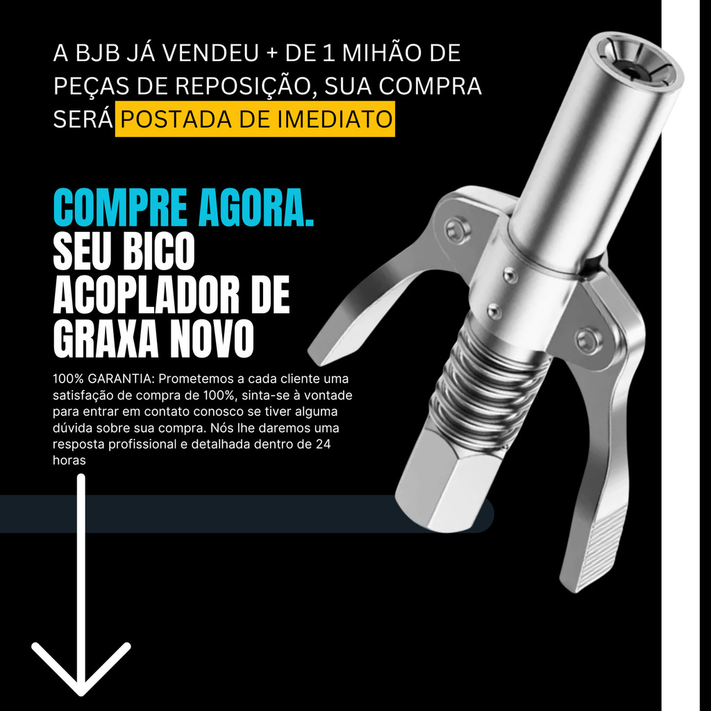 Acoplador De Pistola De Graxa 10000 PSI , Bico Lubrificante Fácil Para Manutenção De Automóveis