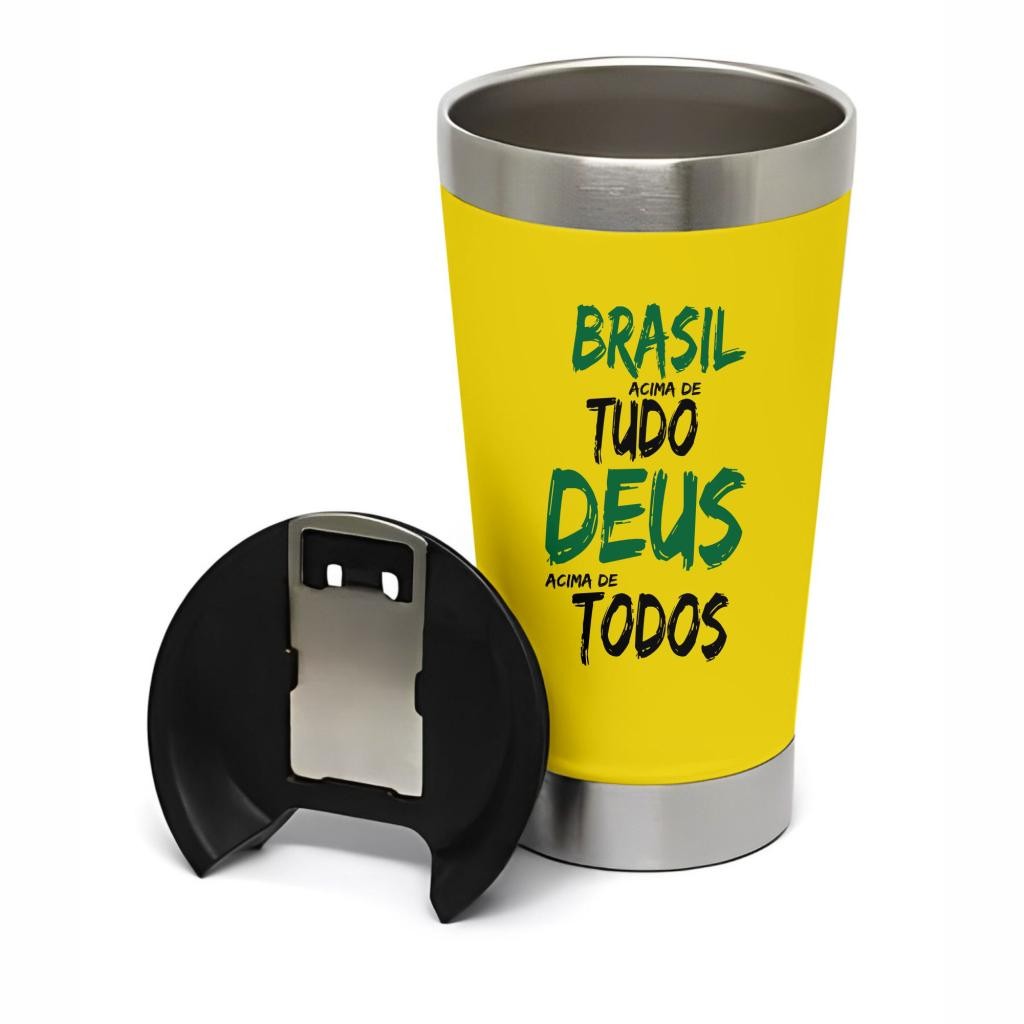 Copo Térmico Brasil 473ml Com Abridor Avicii Express®